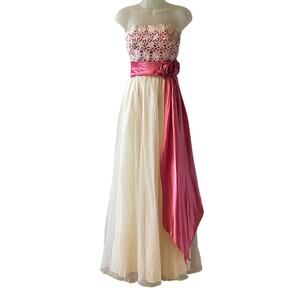 VINTAGE 70s Bridal Originals Strapless Bridesmaid Gown Size 7